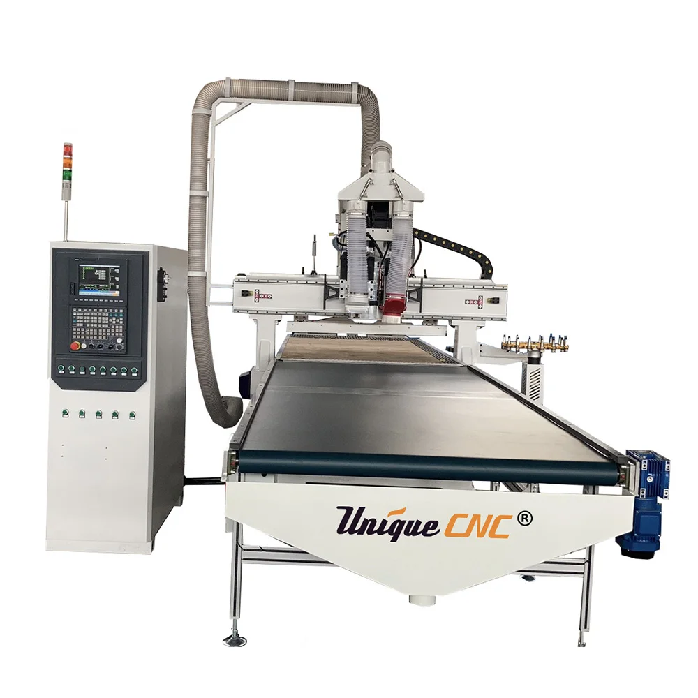 wood cabinets doors cnc cutting nesting machine with auto loading unloading locating boring