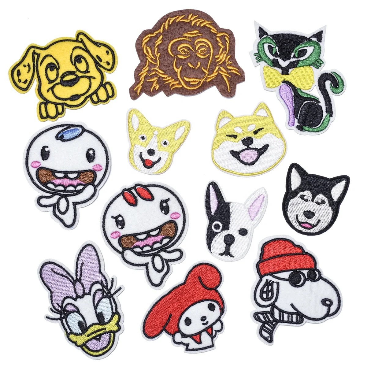 2021 Cartoon Animals Clothes Patches for Stripes Cute Clothing Stickers Iron on Appliques Embroidery Badges