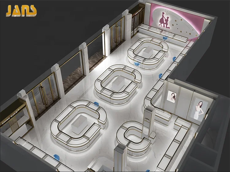 Factory custom cabinets luxury glass jewelry display showcase for jewellery shop display counters