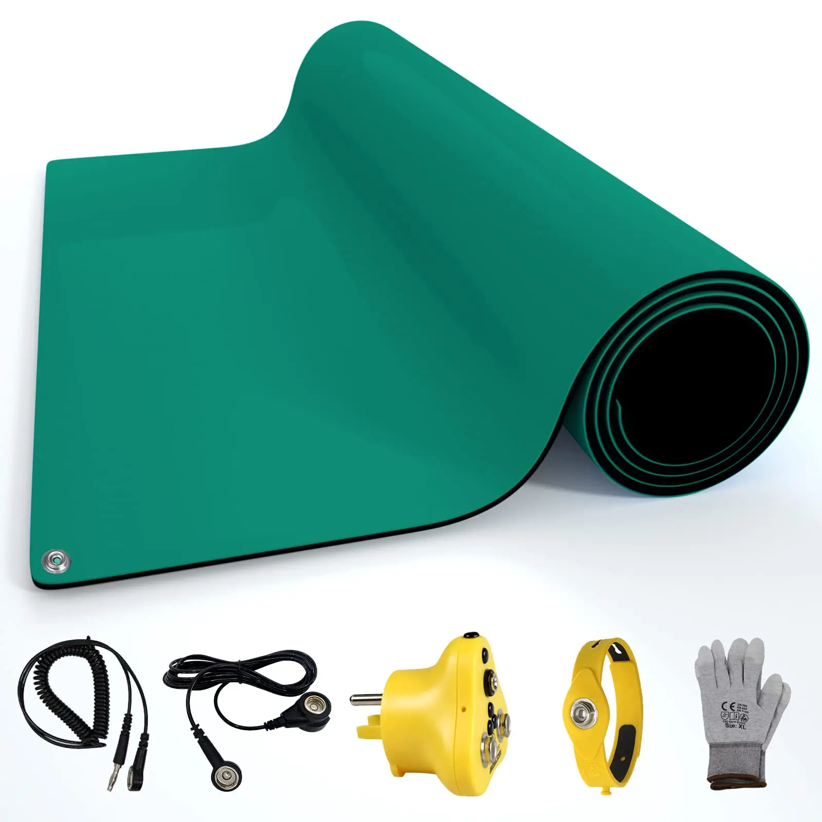 Coating Textured Matting Natural Sticky Reytail Safety Rubber Table Clean Room ESD Grounding Mat With Conductive Printing