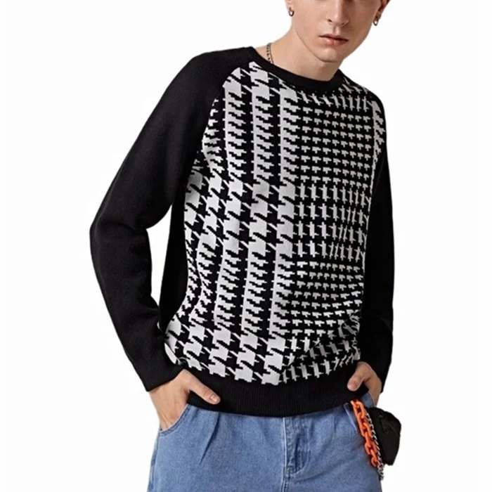 
2021 весенний Мужской пуловер для мужчин, Мужской трикотажный жаккардовый свитер, пуловер 