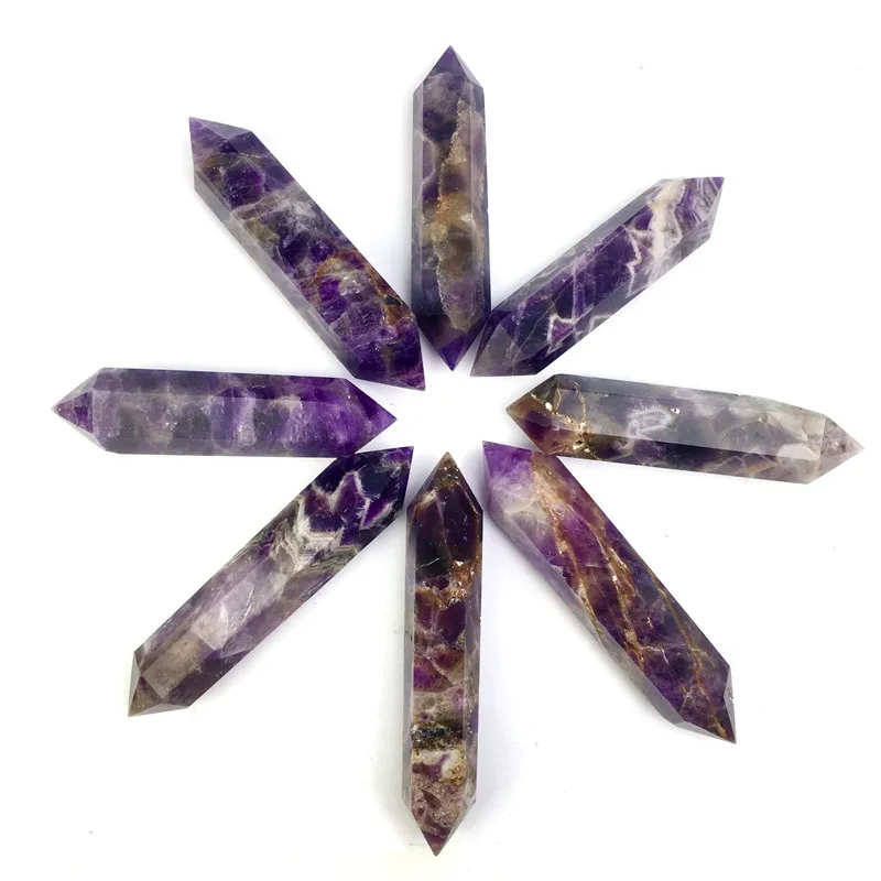 Оптовая продажа, фиолетовый энергетический камень, натуральный аметист, башня, Волшебная башня