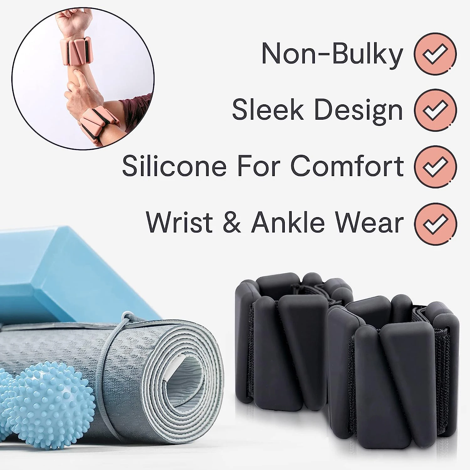 Manufacturer 2lb  Gym Fitness Sets Ankle Weights For Women Silicone Wrist And Ankle Weighted Bracelet Set