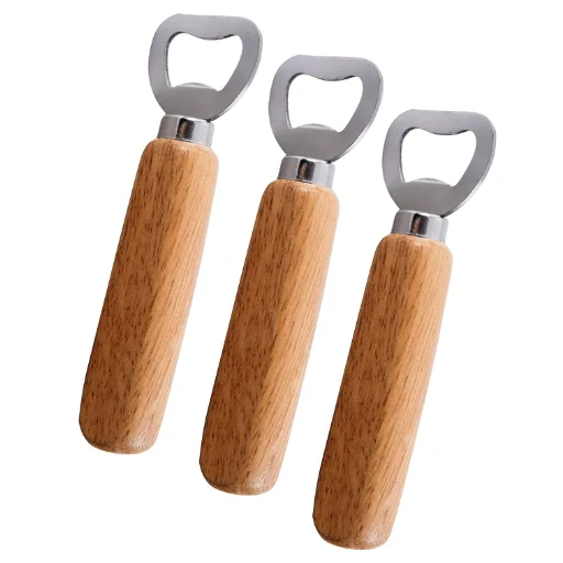 Заводская низкая цена экологически чистый пользовательский чистый пиво деревянная ручка открывалка для бутылок