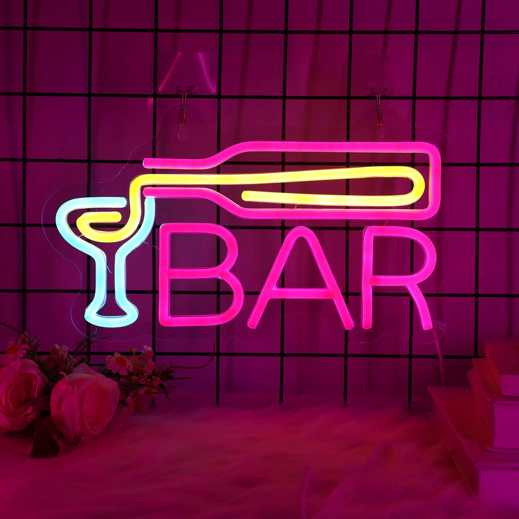 Bar Neon Sign Dimmable LED Bar Light for Wall Decor USB Powered Aesthetic Decoration for Home Bar, Bistro Party Club