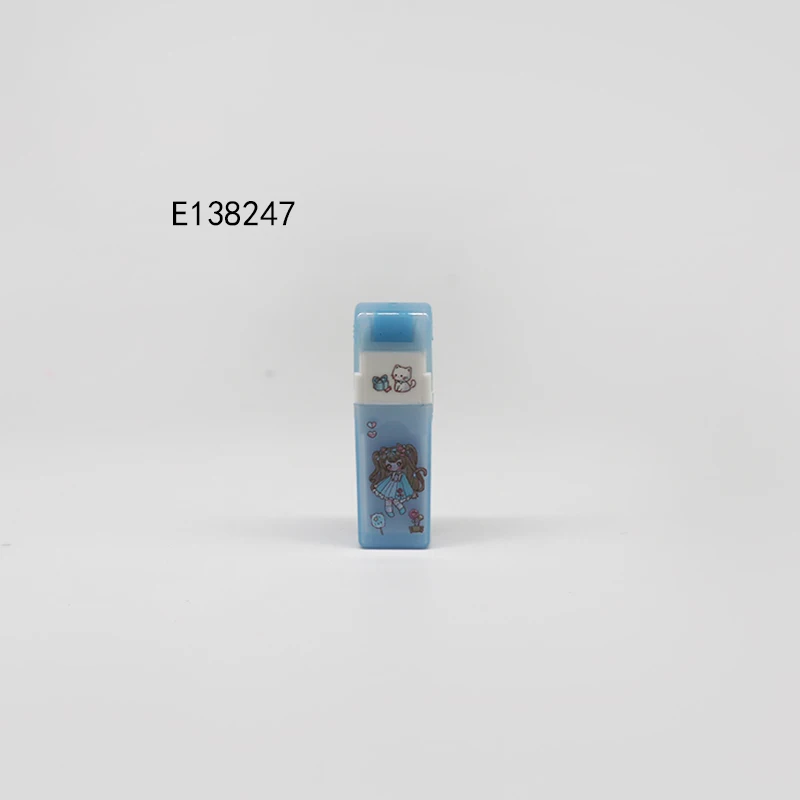 Hot sell custom OEM  Cute cat kawai eraser Chip cleaner for children PVC material rubber Stationery set for kid