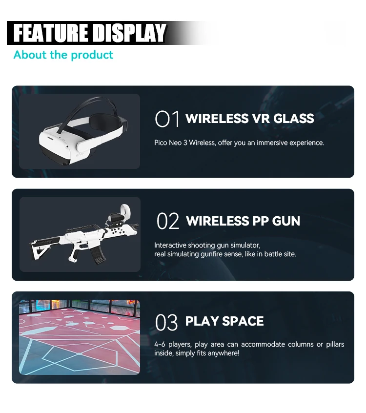 Free Roaming Virtual Reality Room 9d Simulator Game 4-6 Players VR Zone Shooting Game Machine