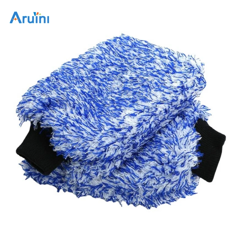High Absorbent Microfiber Car Washing Mitt/coral fleece car wash mitt/car cleaning glove