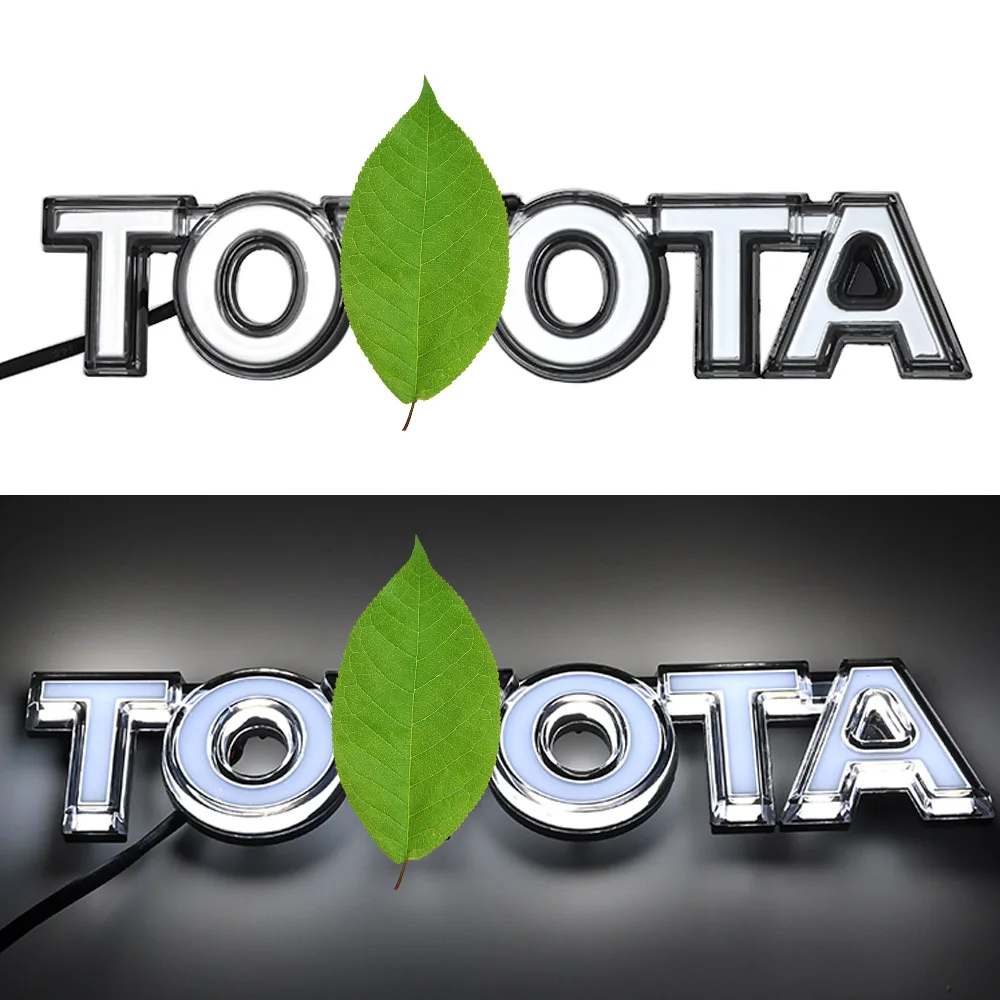 Illuminated ABS flashing LED Car Front Grill Badge Led Logo Light Emblem for  toyota fj150 land cruiser