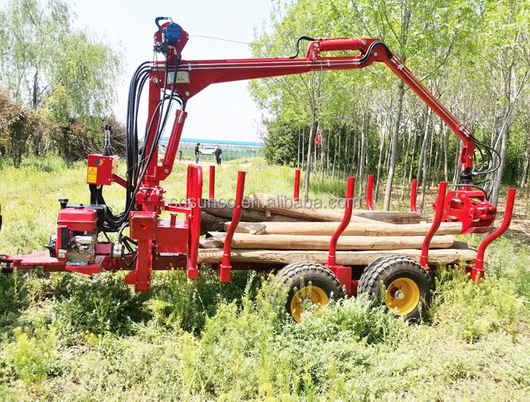 forestry tractor mounted log loader timber trailer logging trailer sale for Russia