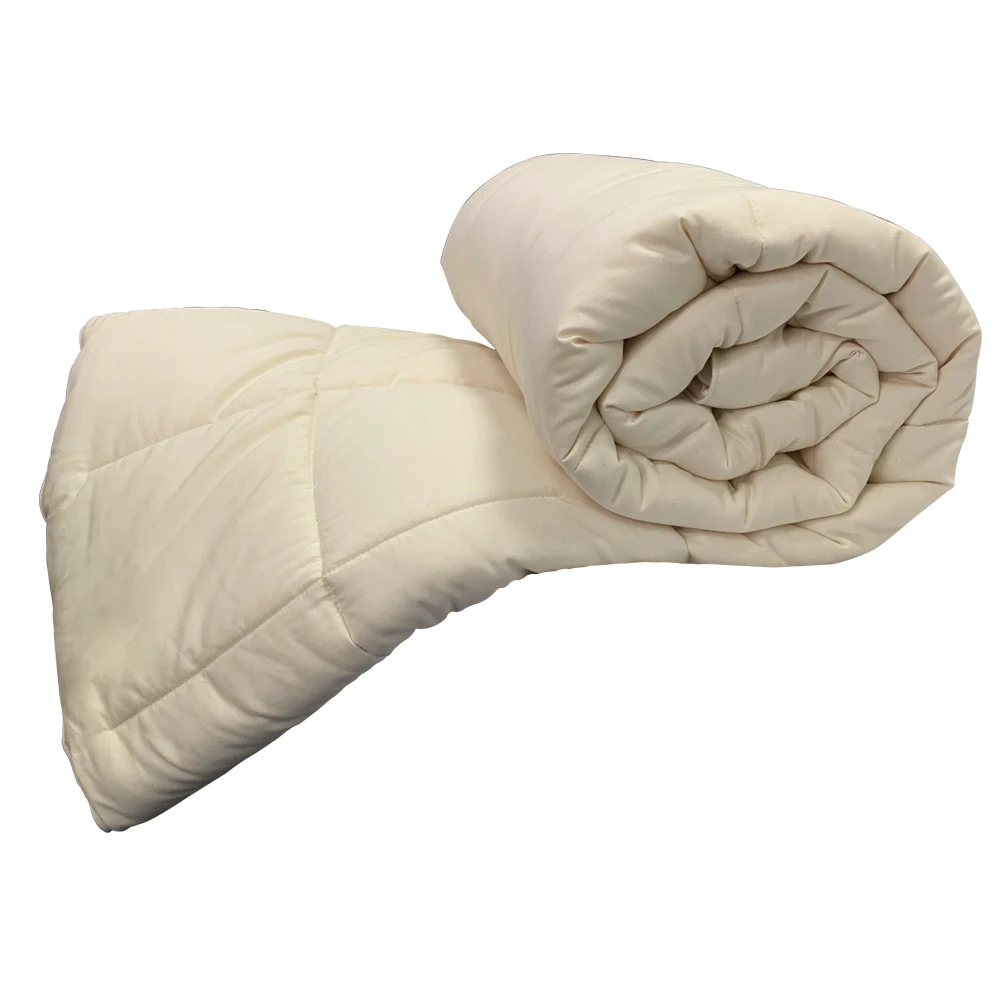 High quality natural wool filling cotton fabric bedding comforter bed