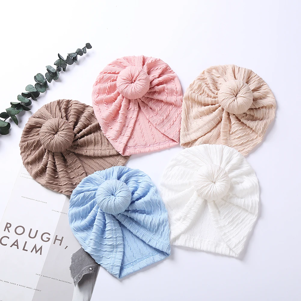 Clearance Sale Newborn Headwrap Hat Soft Lovely Bowknot Baby Girl Hats Toddler Turban Hair Band Bonnet Infant Wholesale