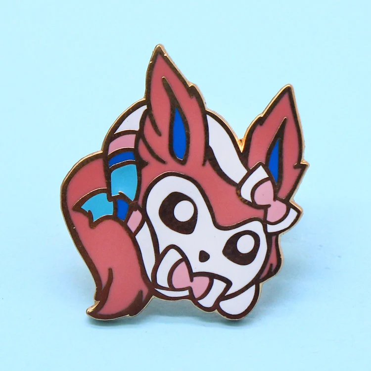 
Cartoon Magnetic Badges Design Metal Badge Rhinestone Chain Gold Plated Soft Hard Enamel Pin Custom 