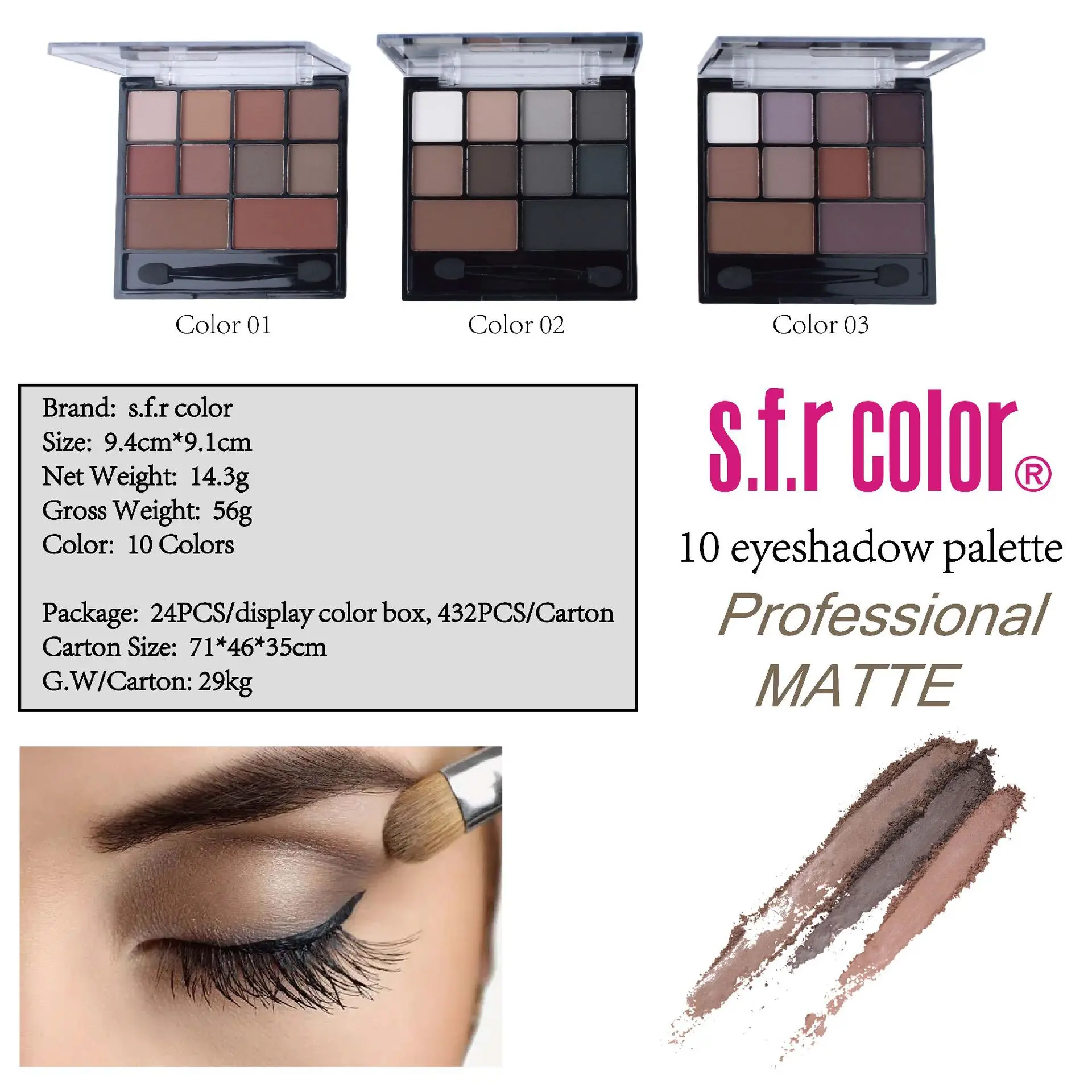 10 Color Full Matte Makeup Eyeshadow Waterproof Mineral Powder Pumpkin Smoke Nude Make up Palette Cosmetics Eyeshadow Eye Shadow