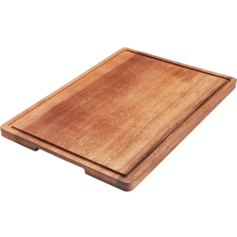 Custom Luxury Multi Purpose Solid Hard Wooden Vegetable Meat Food Cutting Board Cheese Cutting Serving Board with Juice