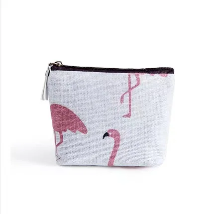 Fabric Student Purse Cotton Canvas Mini Zipper Cute Coin Bags Short Square Gift Key Bag with Logo Customized Wholesale