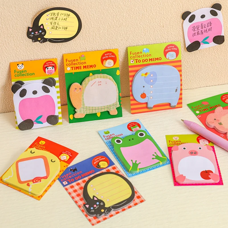 School stationery supplier cartoon cute kawaii animal sticky notes for children