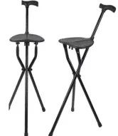 Outdoor Sport Elderly Aluminum Elderly Cane With Seat  Folding Chair Walking Stick With Chair