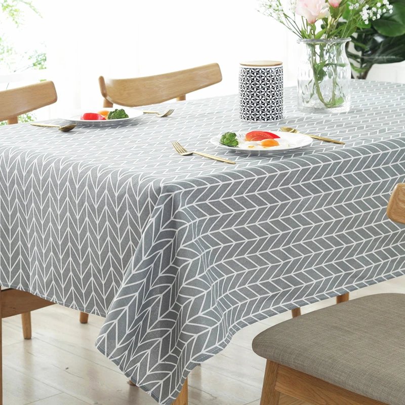 Moroccan Cotton Linen Vintage Wooden Grain Pattern Design Rectangle Tablecloth Dinner Picnic Table Cloth Home Decoration