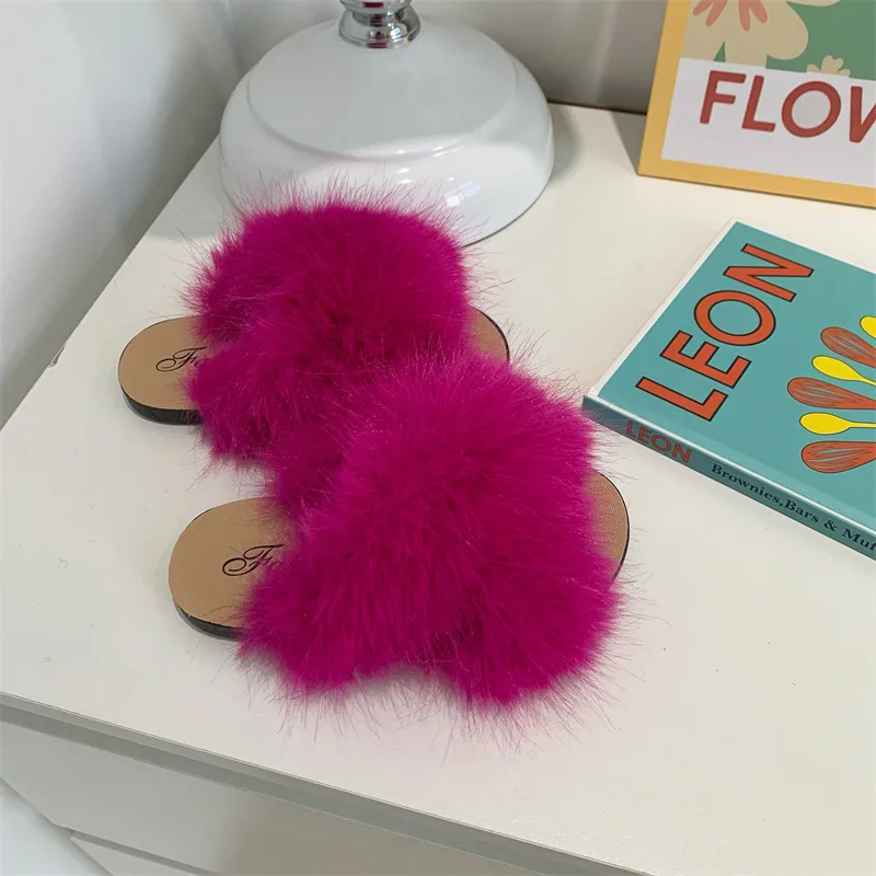 High quality winter indoor outdoor nonslip fashionable warm slippers for kids girls