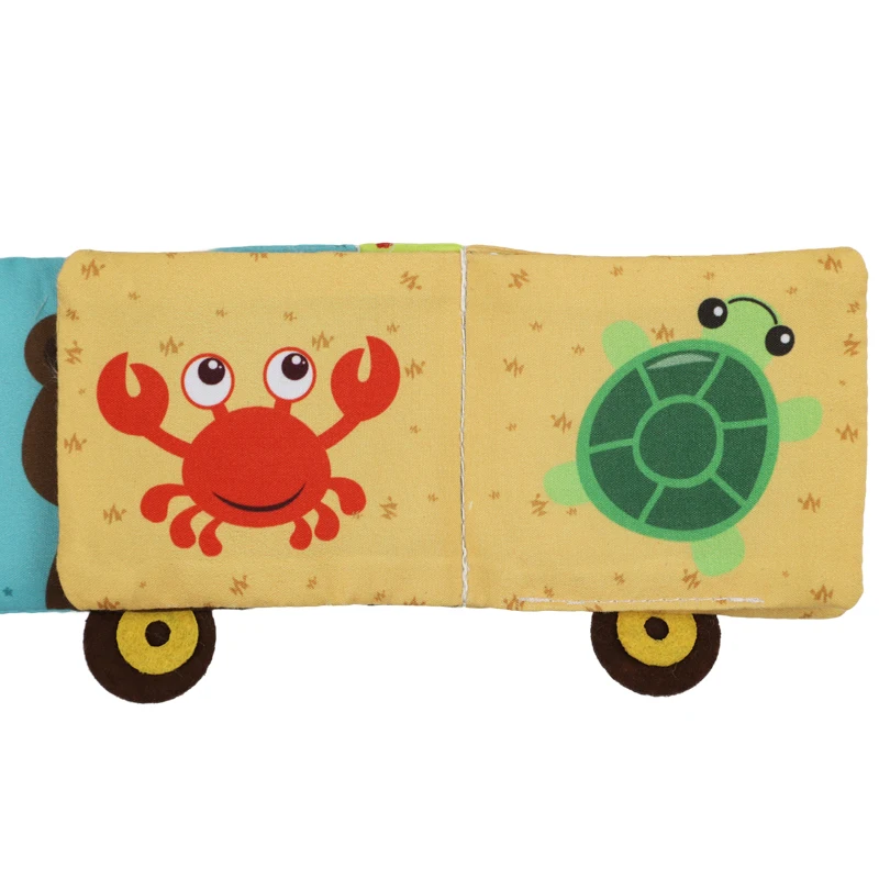 Interactive fabric ocean creatures cloth book tactile stimulation sensory development crab tail baby fabric book