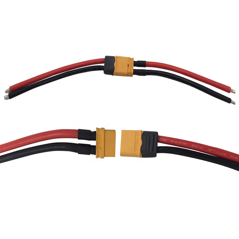 Custom XT60 female car wiring harness 2 hole butt plug cable connector wire for car parts