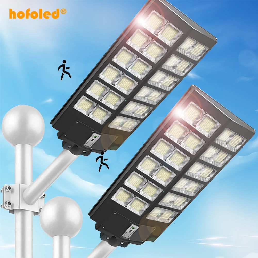 Manufacturer Outdoor Intergrated All In One Dusk to Dawn Radar Induction 4800W Solar Powered LED Street Light with Panel