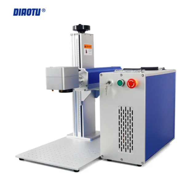Diaotu 20w 30w 60w JPT M7 MOPA Split Type Color Fiber Laser Marking Machine Price Fiber Laser Engraver For Metal