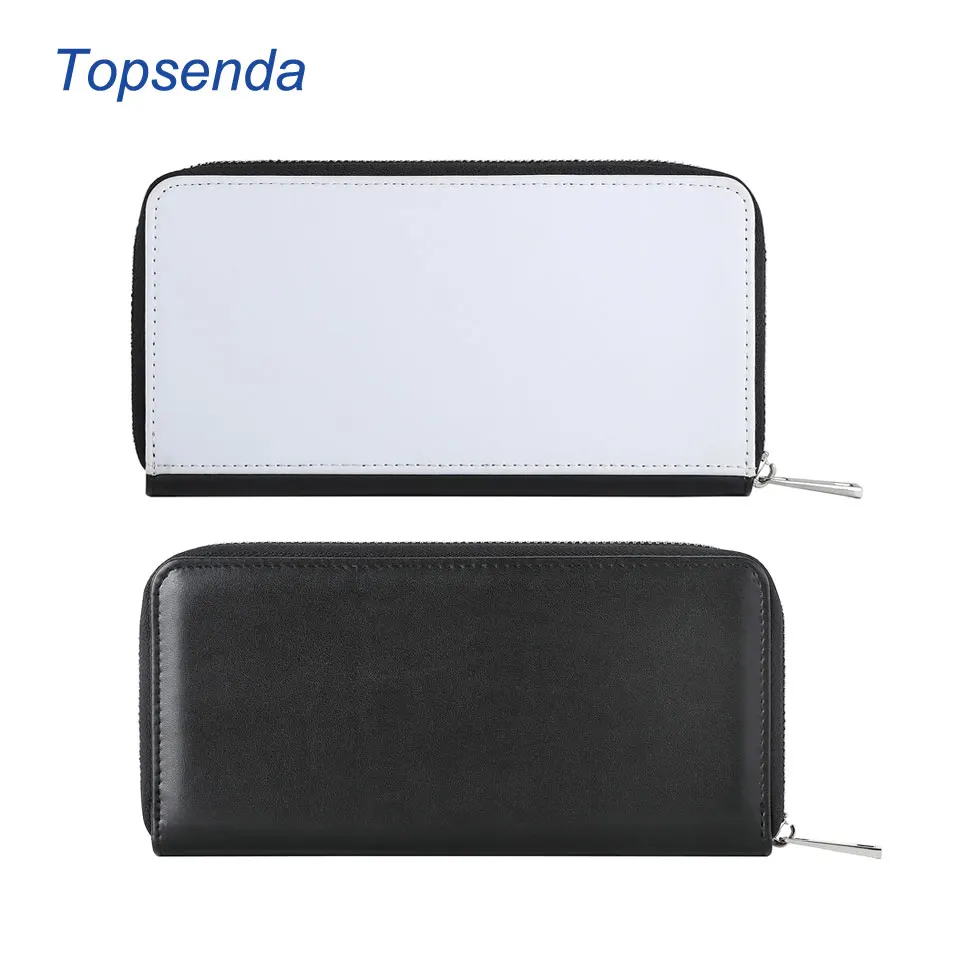 Sub Blank PU leather White Polyester Female Zipper Wallet Sublimation blank