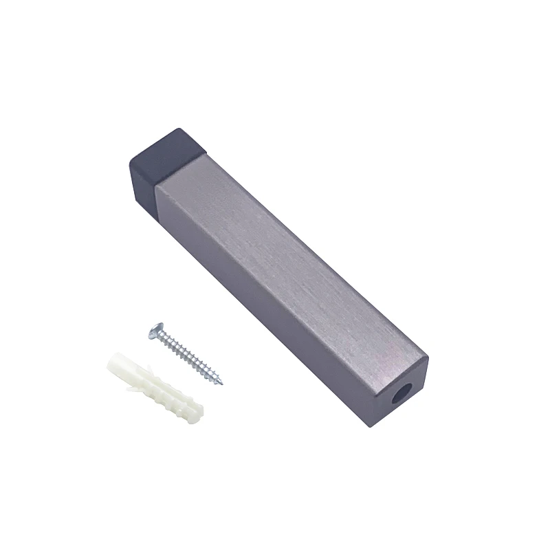 Square 304 Stainless Steel Door Stopper with Rubber Tips Bumper, Wall Mounted door stopper
