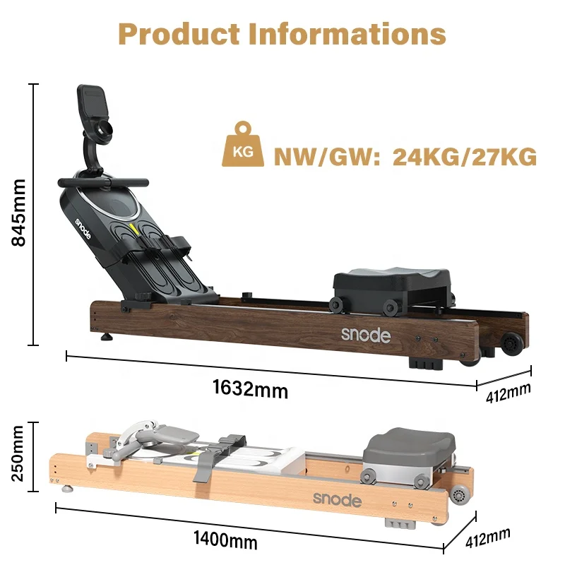 Wooden Drawer Folding Rowing Machine Latest Water Type Brand New Snode WW1 for Home Use