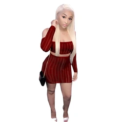 New design sexy sequin long sleeve 2021 women dress bandage club dresses