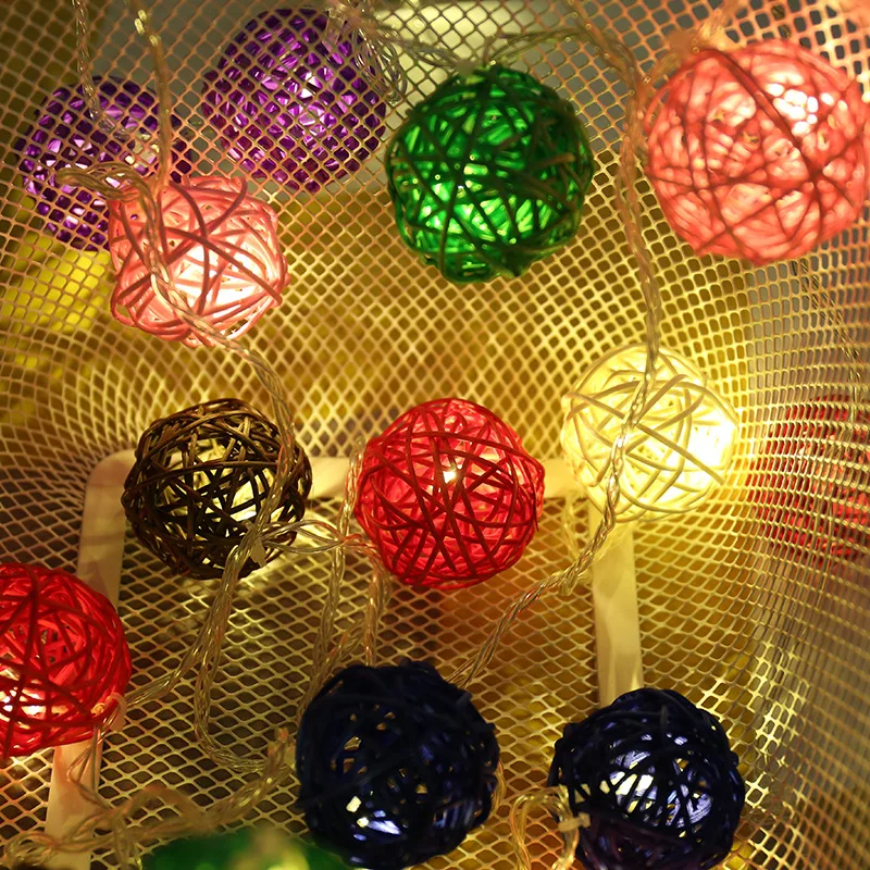 HOT sale Flexible Romantic Warm Lighting Multi-color Christmas Sepaktakraw Ball String Light for Holiday Lights Terrace Wedding
