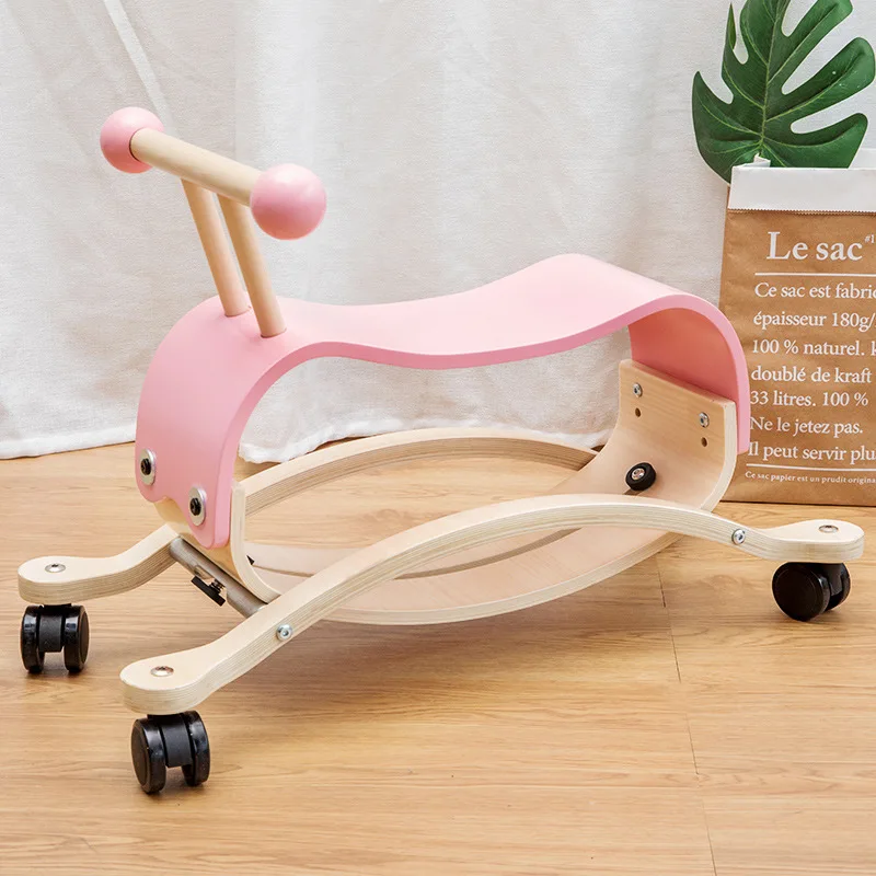 Tiktok Hot  Two-in-one Toddler Rocking Horse Wooden Walker Toy