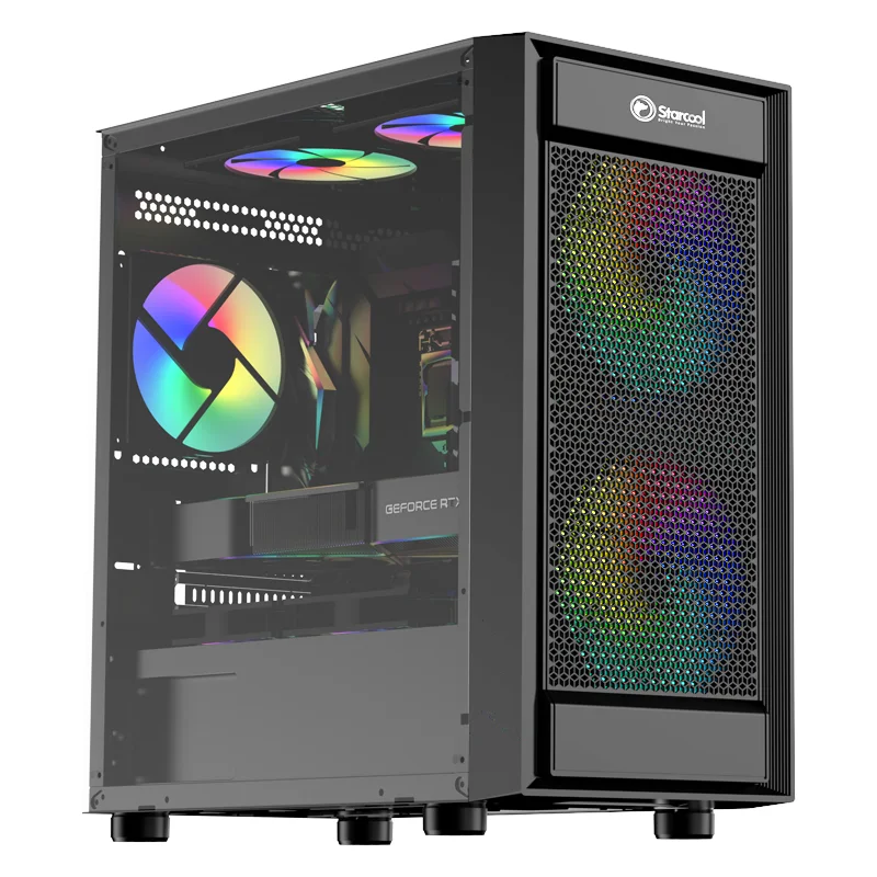 New pc case gaming custom mid tower unique  tempered glass free sample computer gaming case