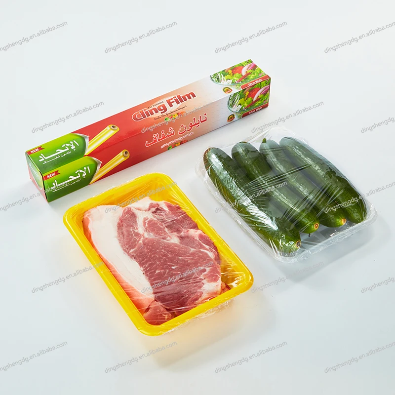 Food Cling Wrap Biodegradable Meat Fruit  Wrap Film Jumbo Roll Clear Shrink Wrap Food Grade Stretch Film