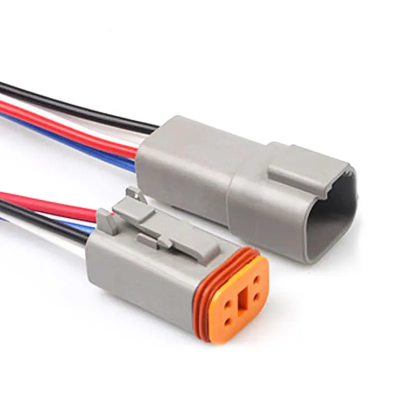 Dt 4 Pin Motorcycle Automobile Connectors Deutsch Dt04-4p Dt06-4s Car Waterproof Plug Pigtail Headlight Wiring Harness