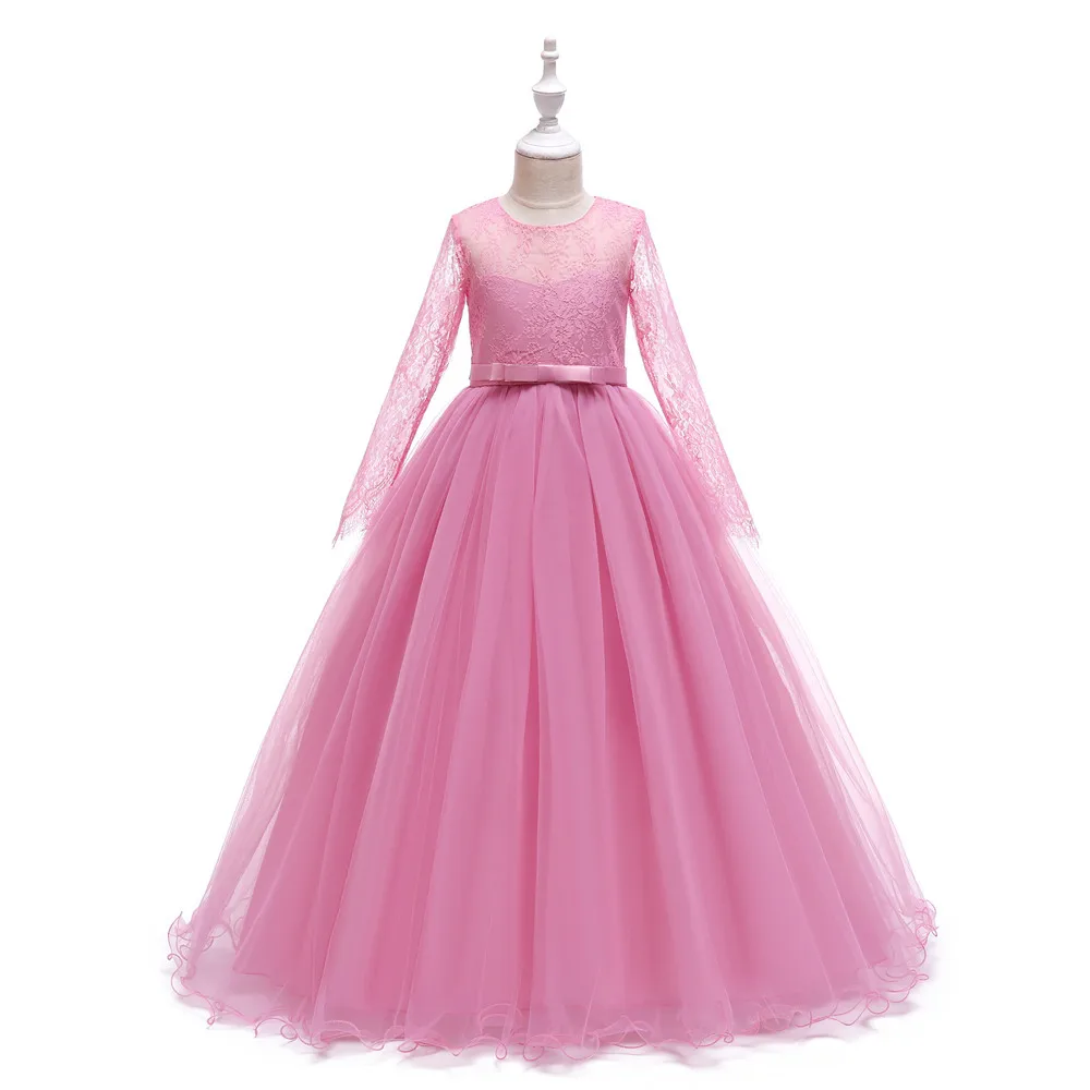Ball gown Dresses For kids Lace Embroidery tulle Tutu Evening Ball Gown child Frocks Little Girl Maxi dress kids dress party