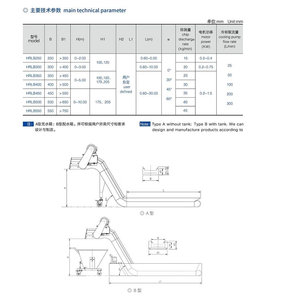 For production and processing center chain belt chip conveyor or hinged belt chip conveyor