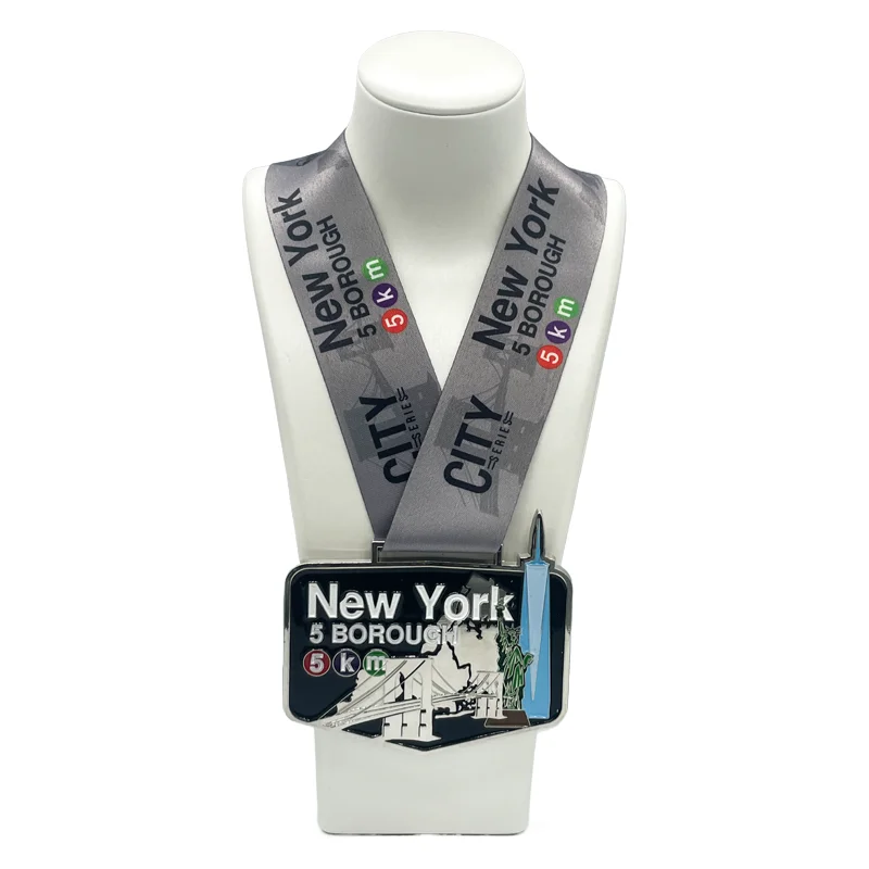 China Factory Metal Sports Medal USA New York City Running 5km Marathon Medal