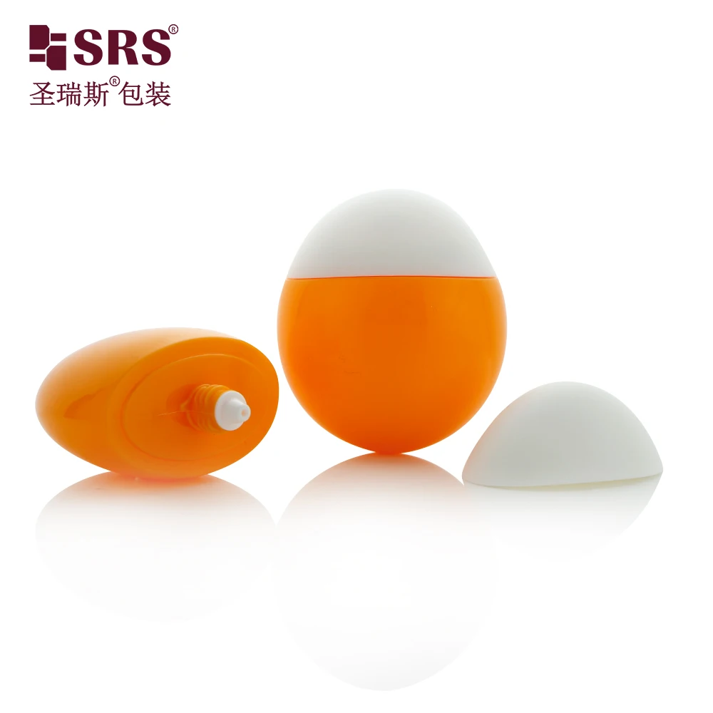 SRS Wholesale 30ml 50ml Mini Egg Shape Sunscreen BB CC Cream Squeeze Custom Color Plastic Bottle