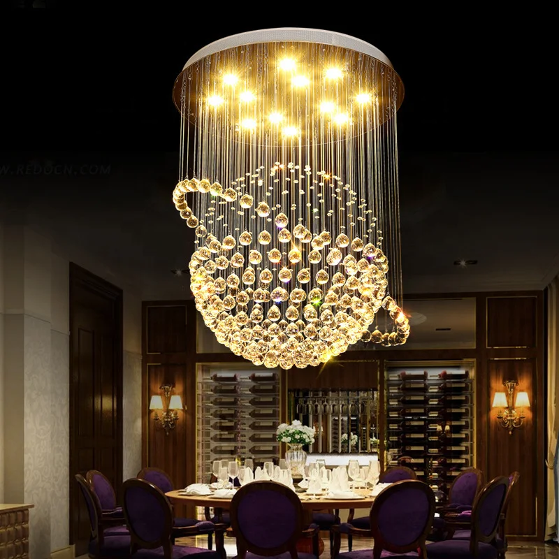 led modern crystal ball chandelier