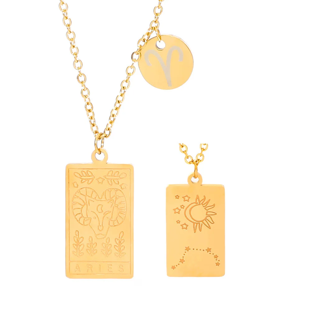 New style stainless steel 12 Chinese Zodiac necklace female titanium steel clavicle chain