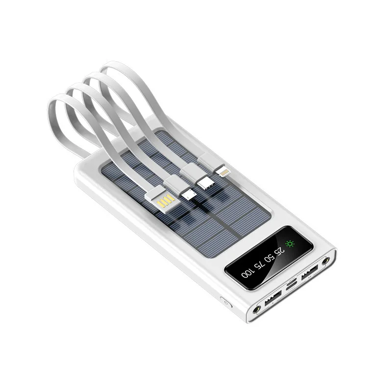 2023 New Products Solar Power Bank Hot Trending 30000mAh Double USB 2.1A Ultra Slim Electronics Portable Charge Flashlight