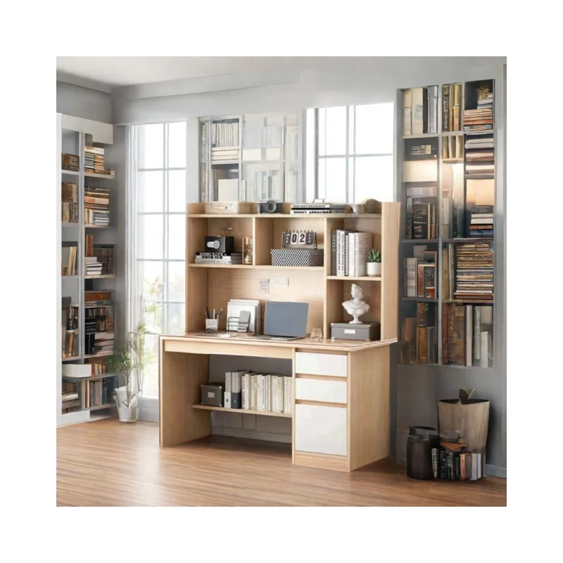 Quality Assurance 3 Tier Storage Shelves Home Computer Table With Bookshelf For Writing Gaming
