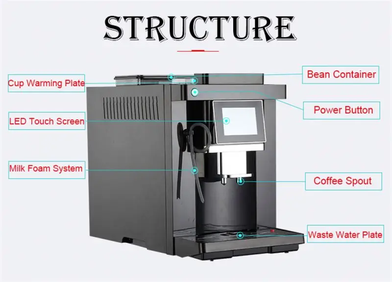 Wholesale Newly One Touch Screen Display Bean to Cup Cappuccino Fully Automatic Coffee Making Machine