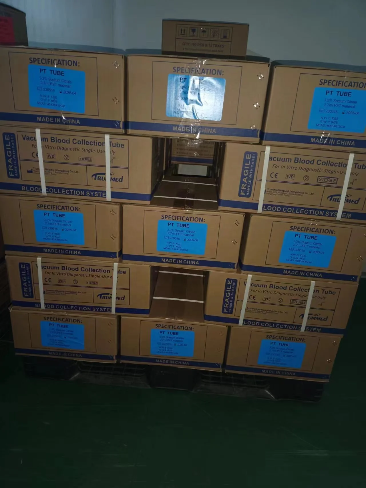 OEM blue top evacuated blood collection tubes 3.2% sodium citrate