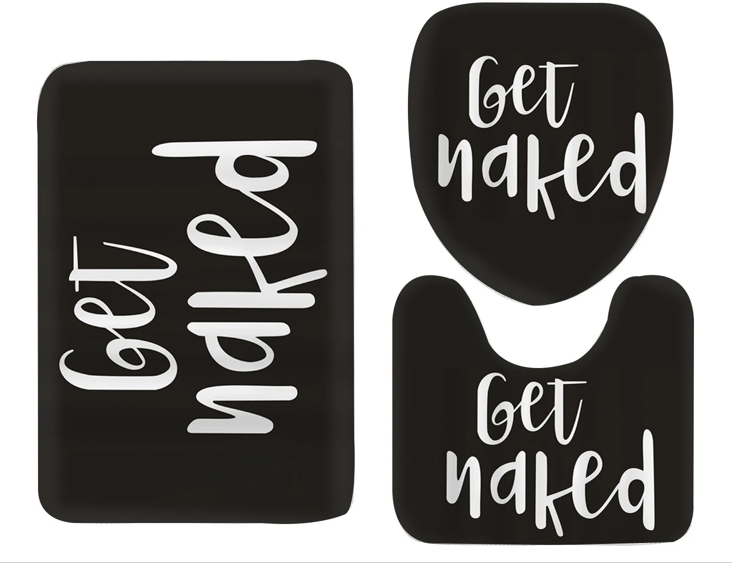 2022 New Custom Printed Shower Curtain Set 4 pieces Get Naked Shower Curtain Sets with Rugs