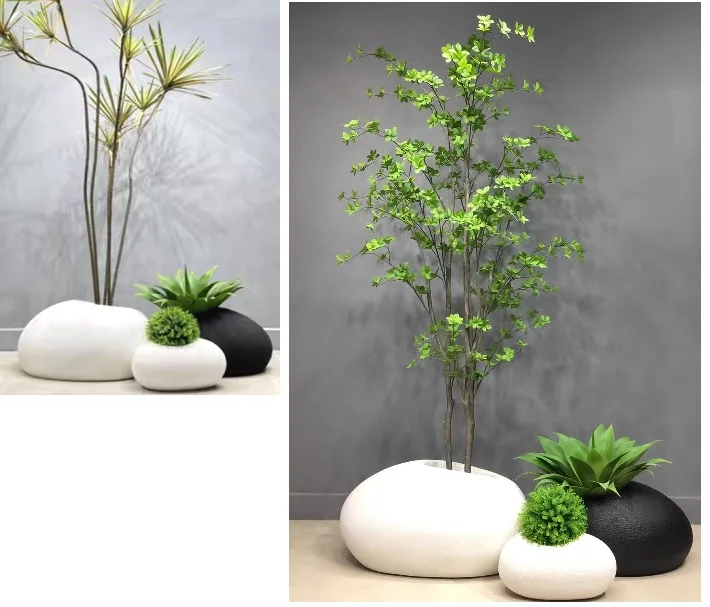 2023 Popular Nordic Creative Big Indoor Outdoor Stone Flower Pots Plant Pot