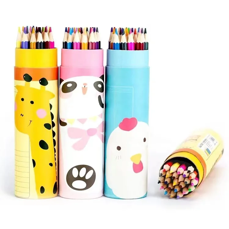 Высококачественные пакеты для намотки с точилкой 12 цветов деревянный карандаш Набор цветных карандашей школы детей подарок